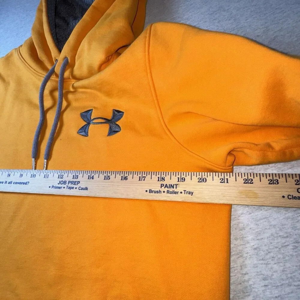 Mens Under Armour UA Storm Size Med Orange Loose Fit Pullover Hoodie Sweatshirt